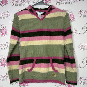 La senza girl long sleeve furry fuzzie fuzzy sweater striped watermelon vibes 🍉